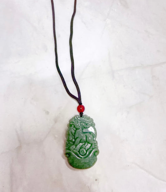 Jade Lucky Goat Pendant Necklace