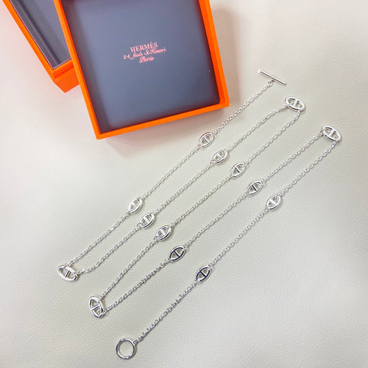 Hermes Long Pig Nose Necklace