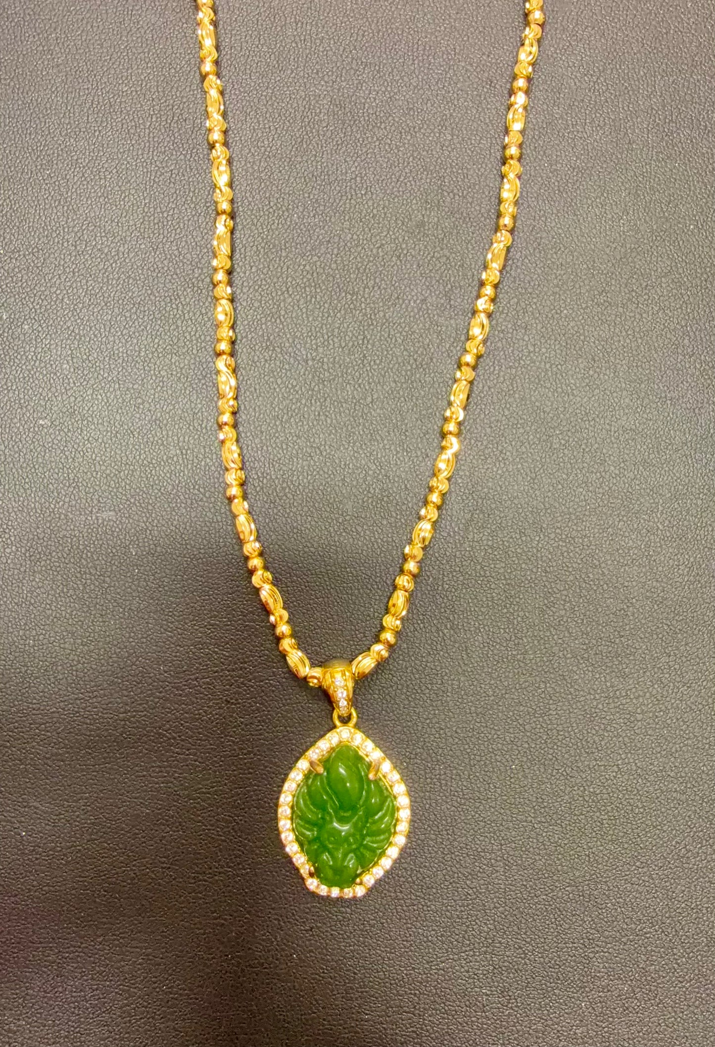 Fox Quartz with Cubic Zirconia Pendant Necklace