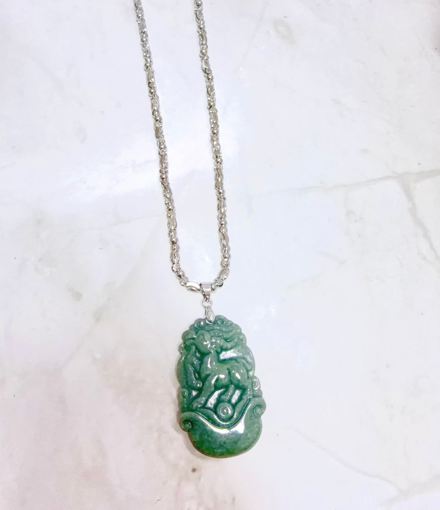 Jade Lucky Goat Pendant Necklace