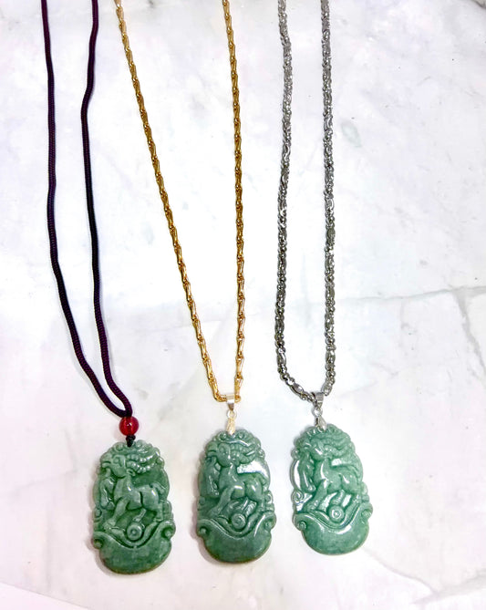 Jade Lucky Goat Pendant Necklace