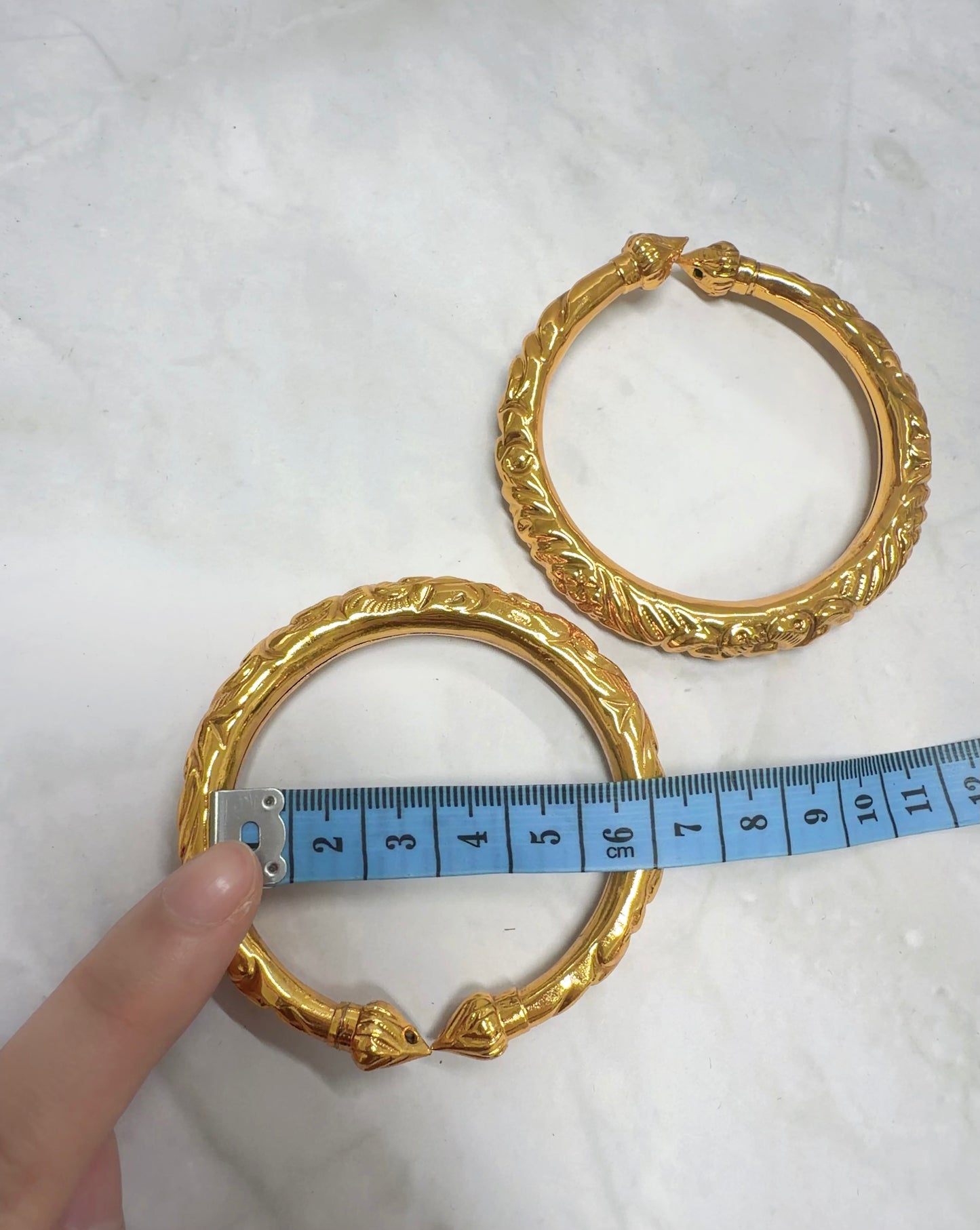 Cambodian Lotus Gold Plated Bangles | Set of 2