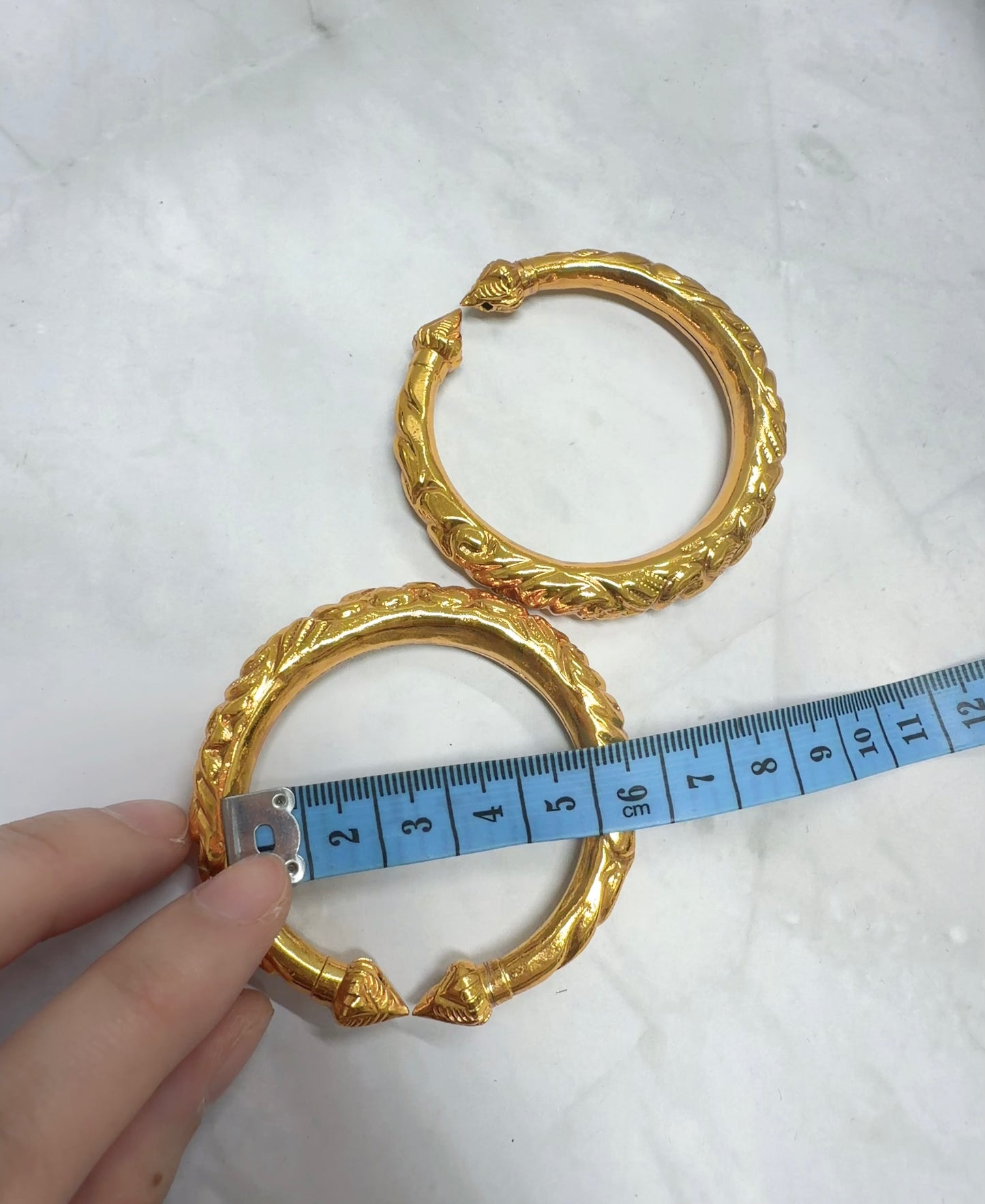 Cambodian Lotus Gold Plated Bangles | Set of 2