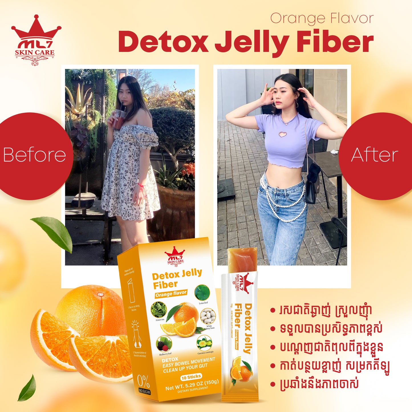 Detox Fiber Jelly Fat Burner | Orange Flavor