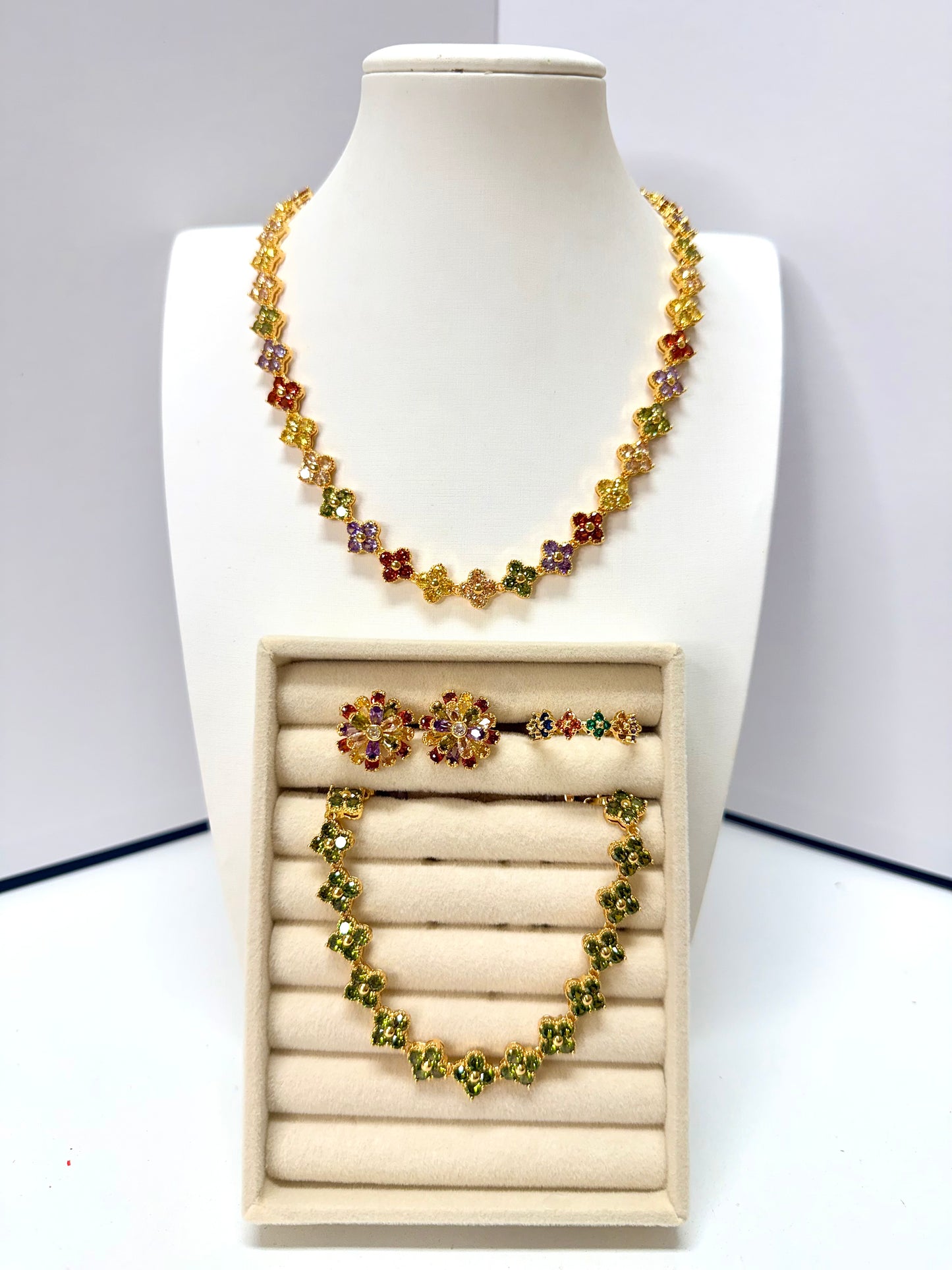Multicolor Clover Jewelry Set
