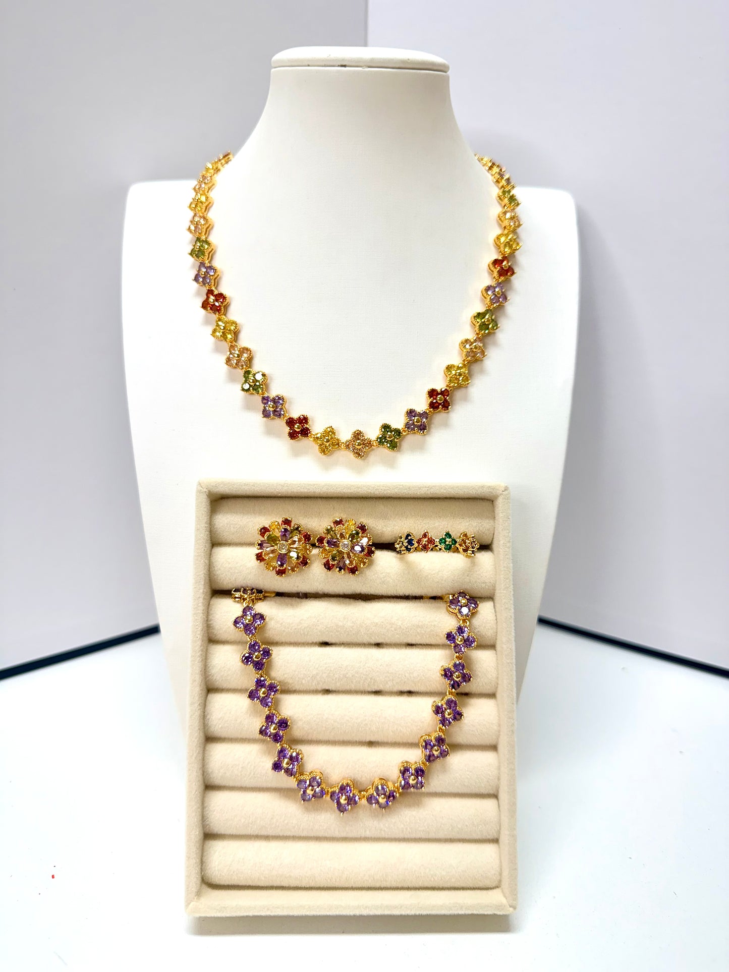 Multicolor Clover Jewelry Set