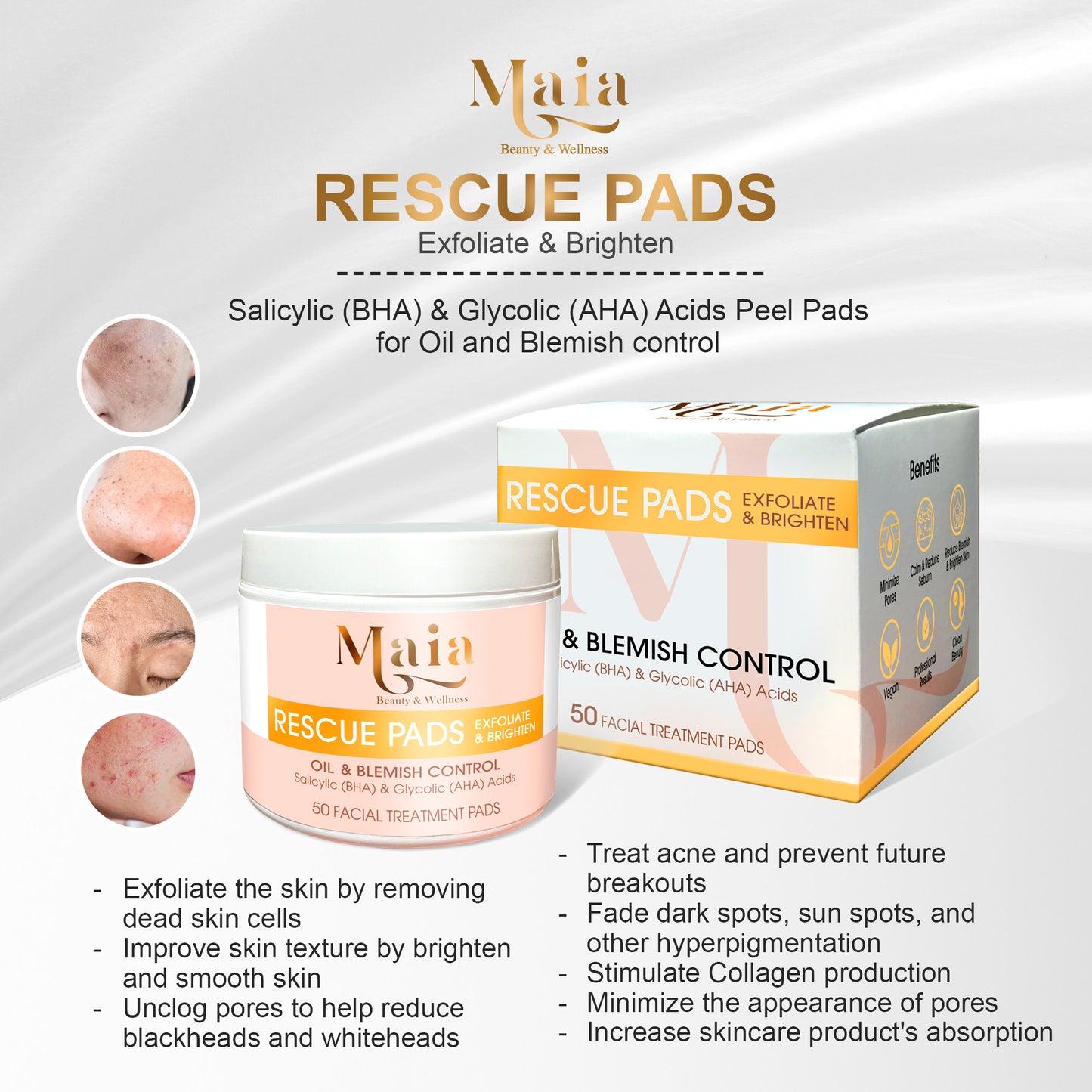 Rescue Pads | AHA & BHA Exfoliate and Brighten