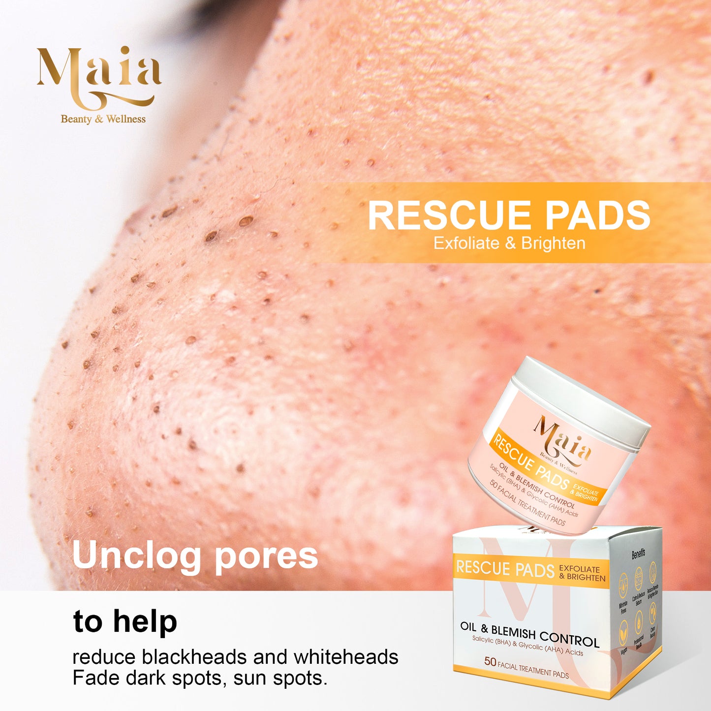 Rescue Pads | AHA & BHA Exfoliate and Brighten