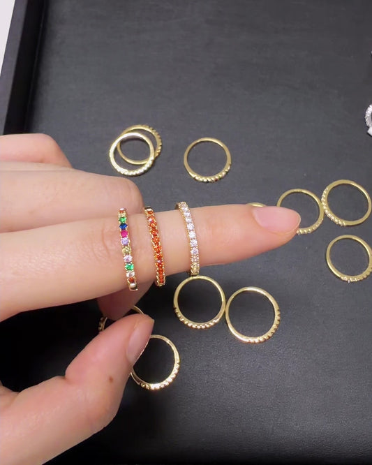 Half Eternity Gemstones Ring