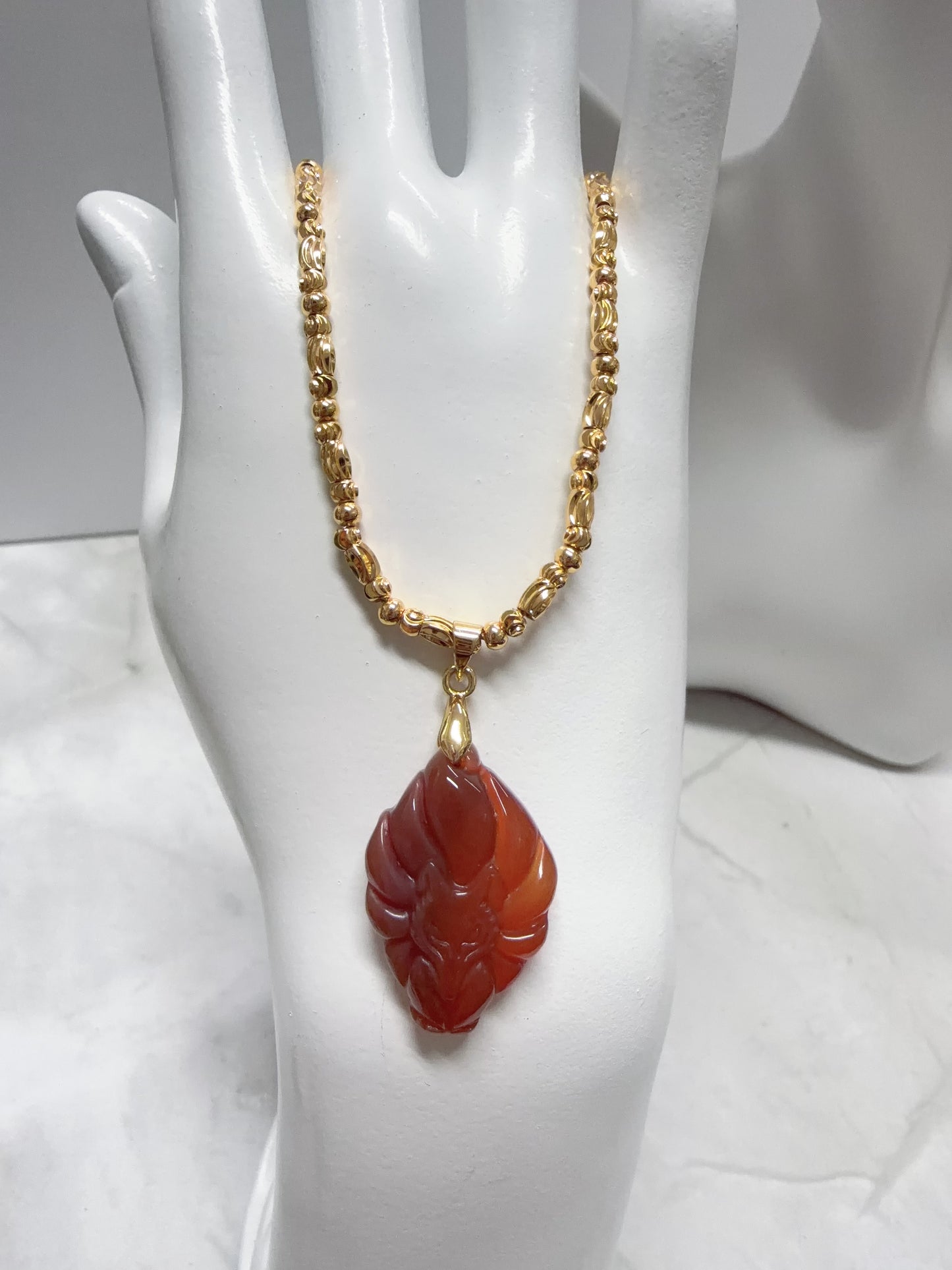 Fox Quartz Pendant Necklace